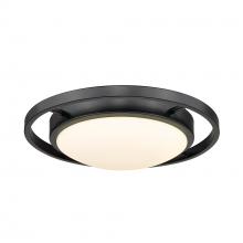  9130-FM14 BLK-OP - Astra 14" Flush Mount in Matte Black with Opal Glass